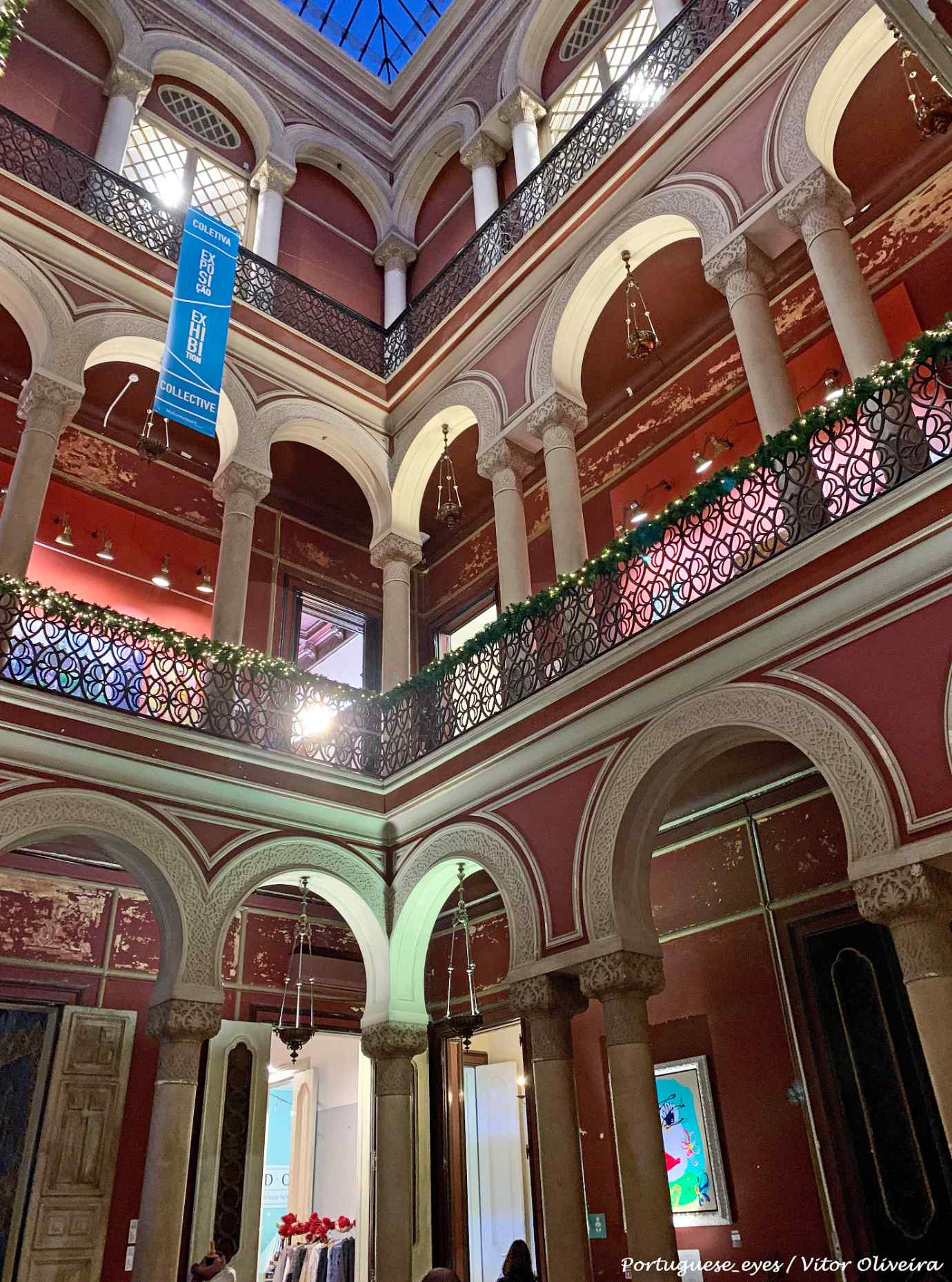 Interior courtyard of Embaixada concept store in the neo-Moorish Palacete Ribeiro da Cunha, Principe Real, Lisbon