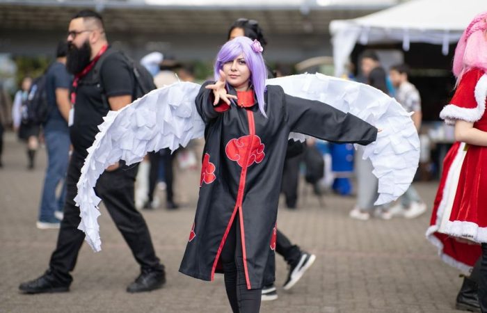 Cosplayer in an elaborate costume at a pop culture convention